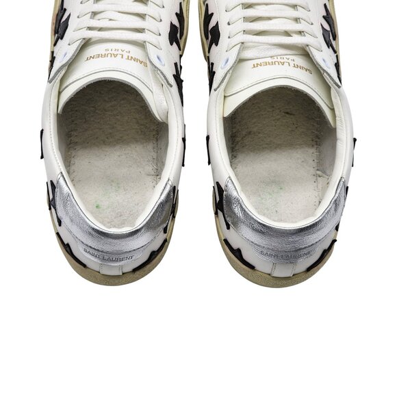 Saint Laurent Paris Court Stars Leather Sneakers White EU 41 US 8 - New $750 main image 6